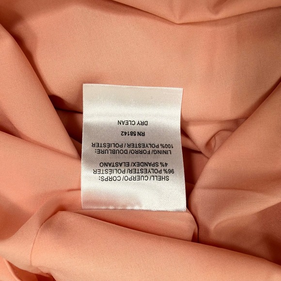 Gal Meets Glam Jane Tie Waist Midi Dress in Peach Pockets Size 2 NWT - Picture 11 of 16